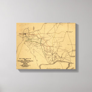 Battle of Shiloh - Civil War Panoramic Map 5 Canvas Print