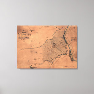 Battle of Shiloh - Civil War Panoramic Map Canvas Print