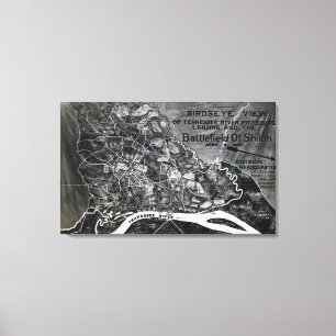 Battle of Shiloh - Civil War Panoramic Map Canvas Print
