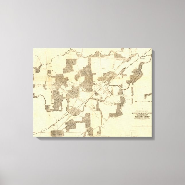 Battle of Stones River - Civil War Panoramic Canvas Print (Front)