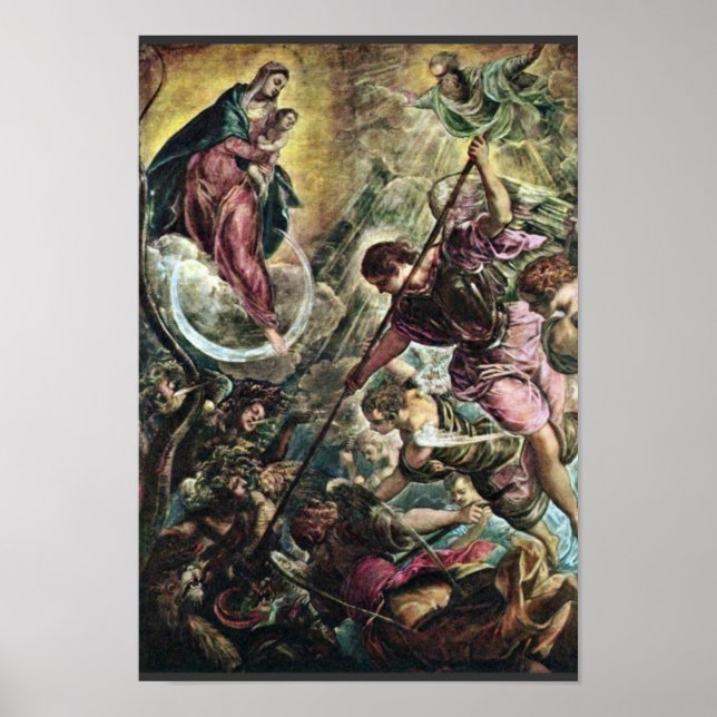 Battle Of The Archangel Michael With Satan By Tint Poster (Front)