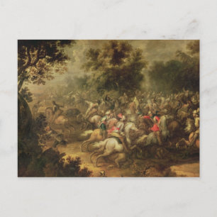 Battle of the cavalrymen postcard