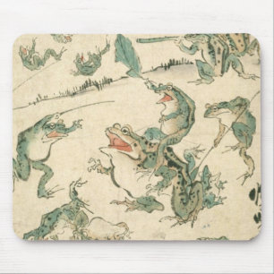 Battle Of The Frogs - Kawanabe Kyosai Mouse Pad