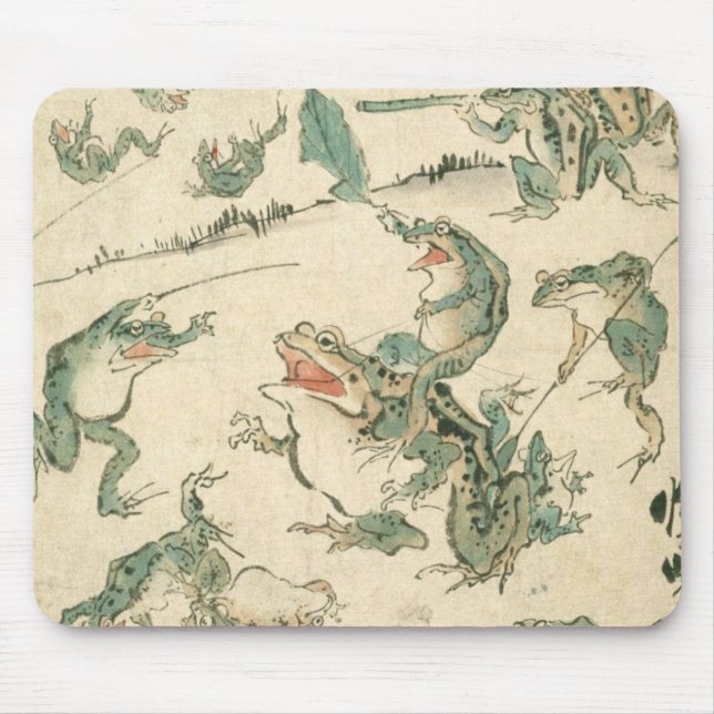 Battle Of The Frogs - Kawanabe Kyosai Mouse Pad (Front)