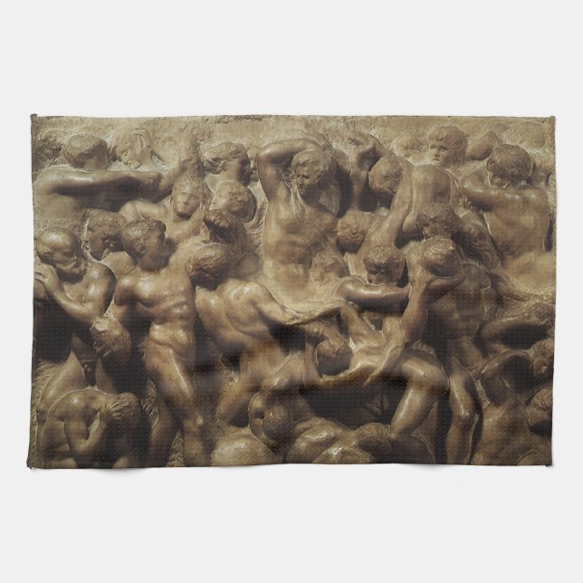 Battle of the Lapiths and Centaurs by Michelangelo Kitchen Towel (Horizontal)