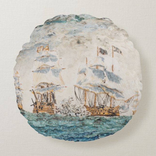 Battle of Trafalgar 1805 1998 Round Pillow (Front)
