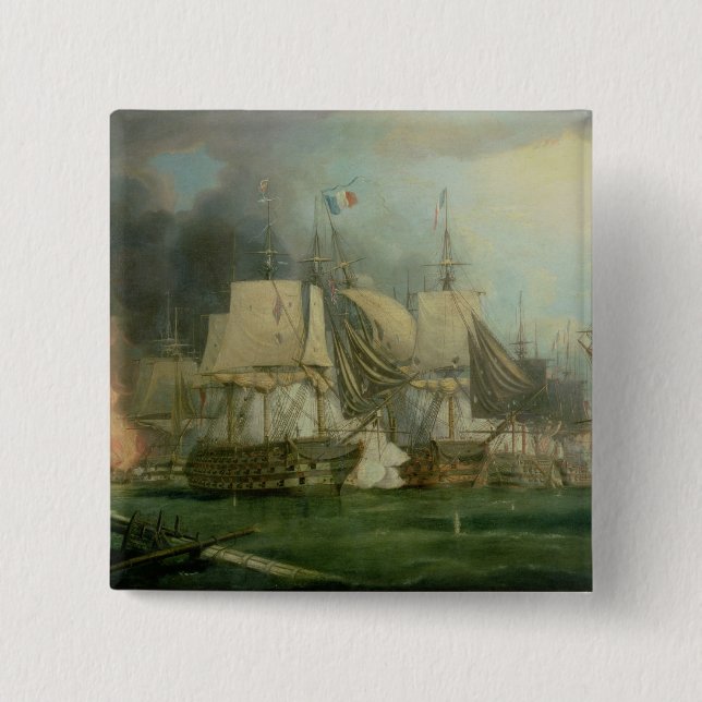 Battle of Trafalgar, 1805 2 Inch Square Button (Front)