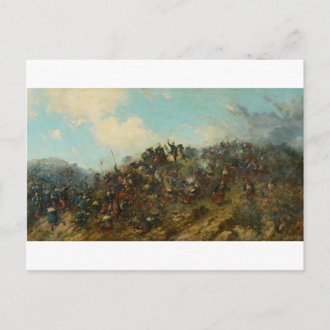 Battle of Treviño by Francisco Oller Postcard (Front)