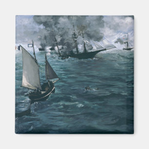 Battle of USS Kearsarge and CSS Alabama by Manet Magnet