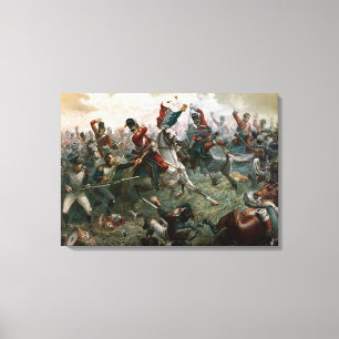 Battle of Waterloo, 18th June 1815, 1898 (colour l Canvas Print