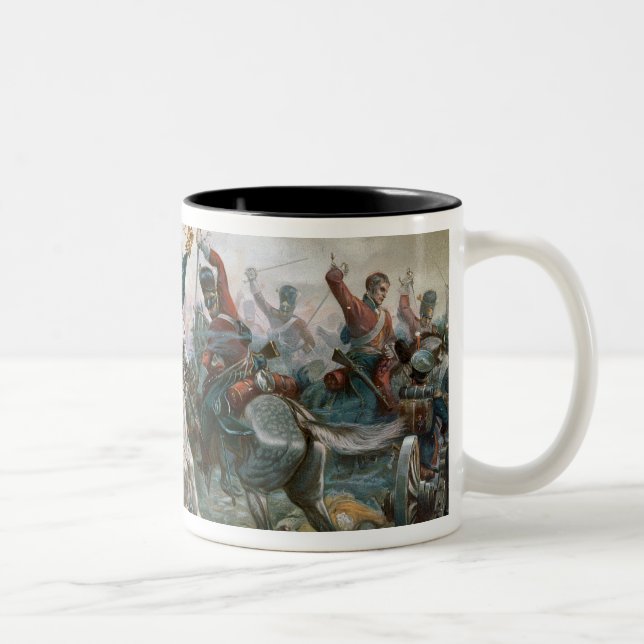 Battle of Waterloo, 18th June 1815, 1898 (colour l Two-Tone Coffee Mug (Right)