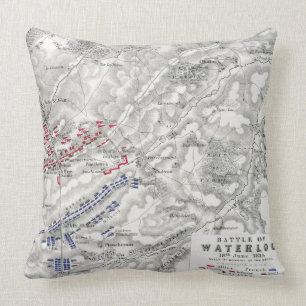 Battle of Waterloo, 18th June 1815, Sheet 1st (eng Throw Pillow