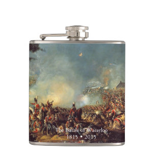 Battle of Waterloo by William Sadler Hip Flask