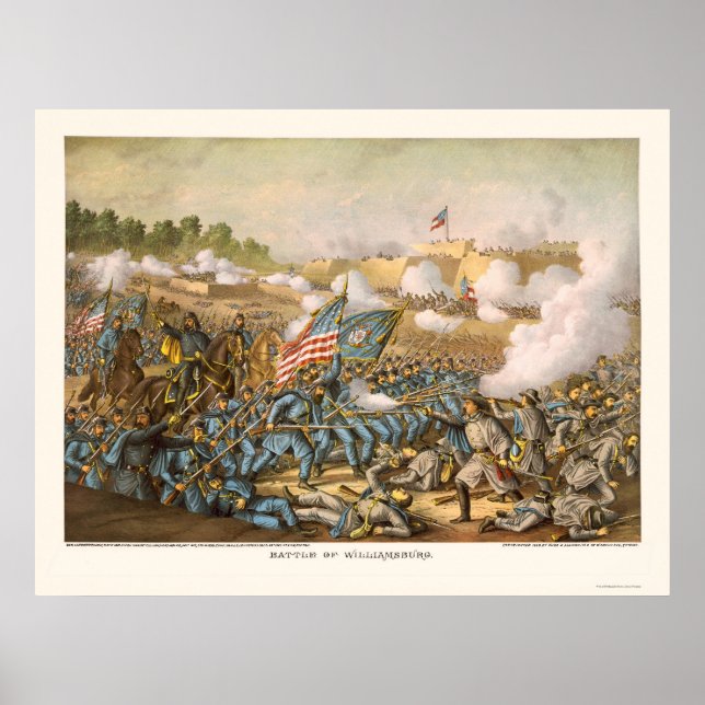 Battle of Williamsburg by Kurz and Allison 1862 Poster (Front)