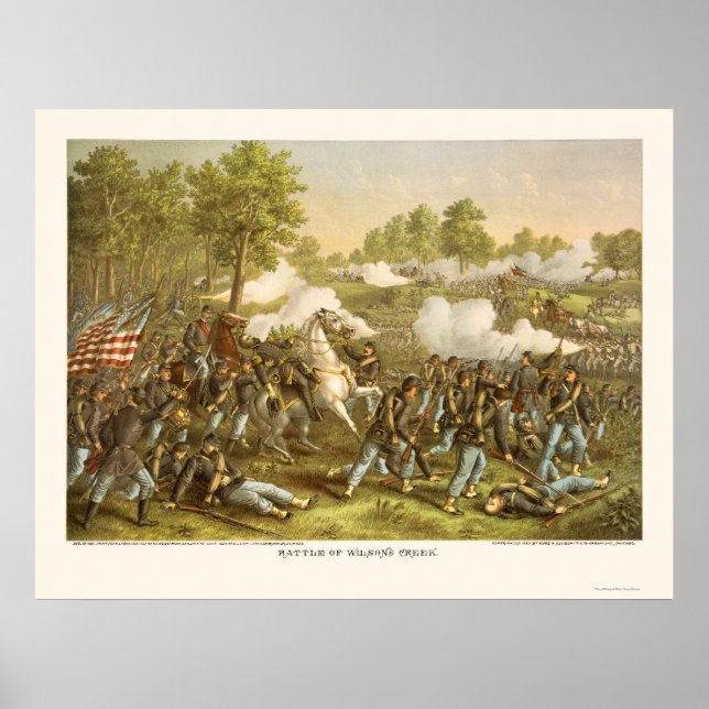 Battle of Wilson's Creek by Kurz and Allison 1861 Poster (Front)