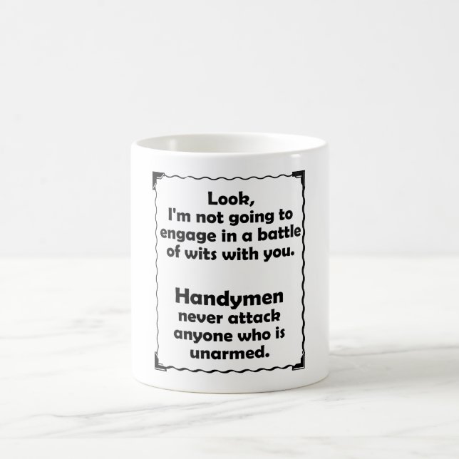 Battle of Wits Handyman Coffee Mug (Center)