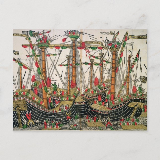 Battle of Zonchio, 1499 Postcard (Front)