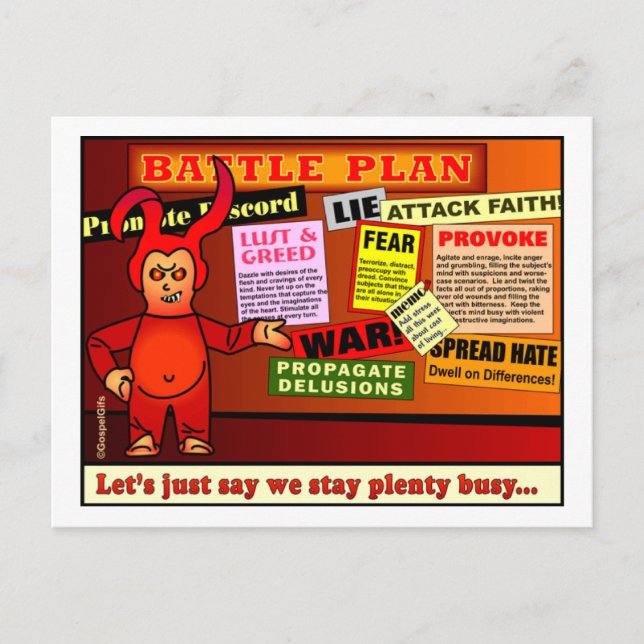 Battle Plan Christian Gift Postcard (Front)