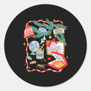 Battle Plan Funny Christmas Home Kids Hand Dawn Al Classic Round Sticker