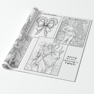 Battle Santa & Co Coloring Book Wrapping Paper