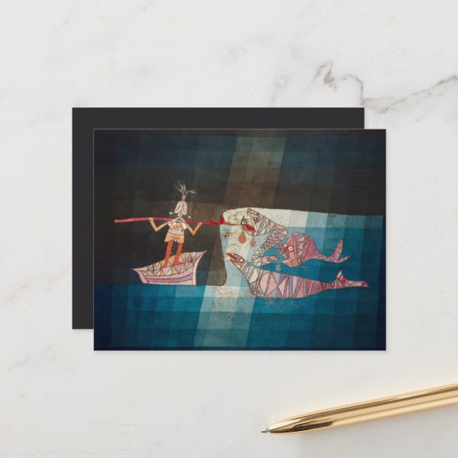 Battle Scene From Seafarers Opera By Paul Klee Met Postcard (Front/Back In Situ)