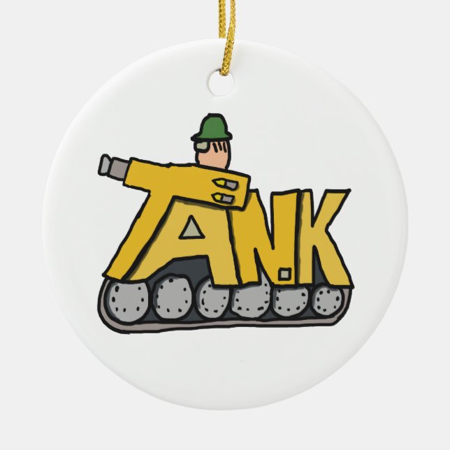 Battle Tank Ceramic Ornament (Front)