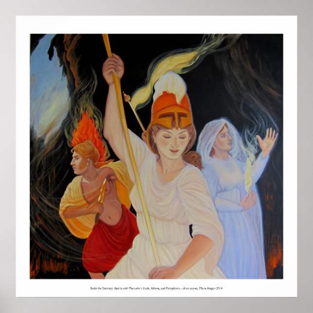 Battle the Darkness: Athena, Apollo and Persephone Poster (Front)