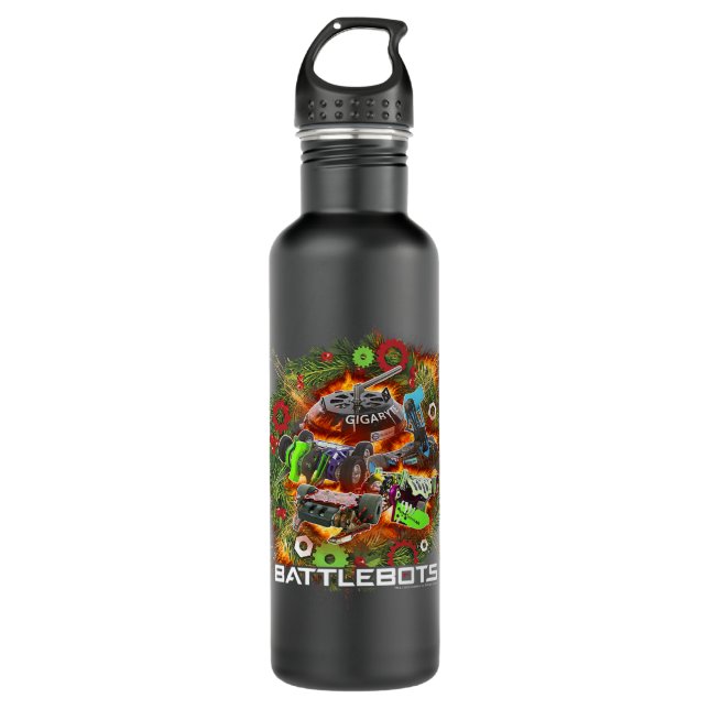BattleBots Christmas Exploding Wreath Group Shot P 710 Ml Water Bottle (Front)