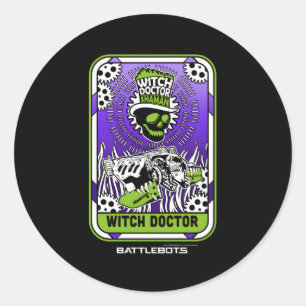 Battlebots Halloween Witch Doctor Sha Tarot Card Classic Round Sticker