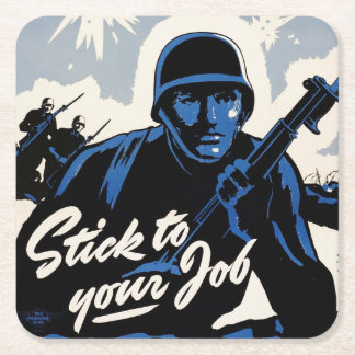 Battlefield Beachhead Assault by American Warriors Square Paper Coaster