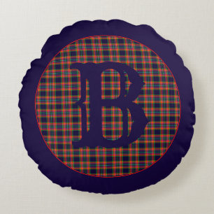 Battlefield Plaid Round Pillow