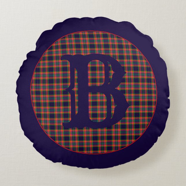 Battlefield Plaid Round Pillow (Front)