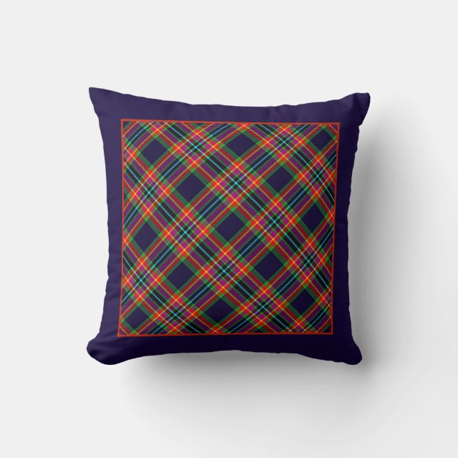 Battlefield Plaid Throw Pillow (Front)