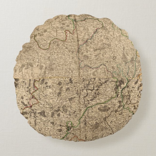 Battlefields and Roman roads Round Pillow (Front)