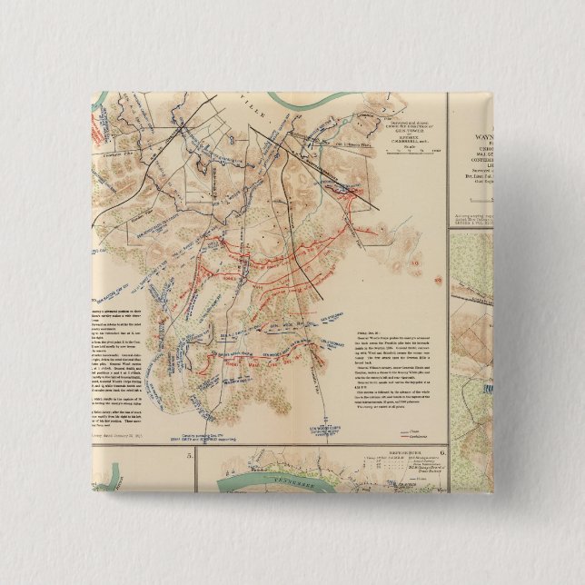 Battlefields Nashville, Tenn 2 Inch Square Button (Front)