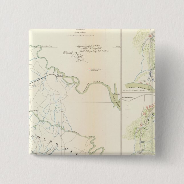 Battlegrounds Richmond, Va 2 Inch Square Button (Front)