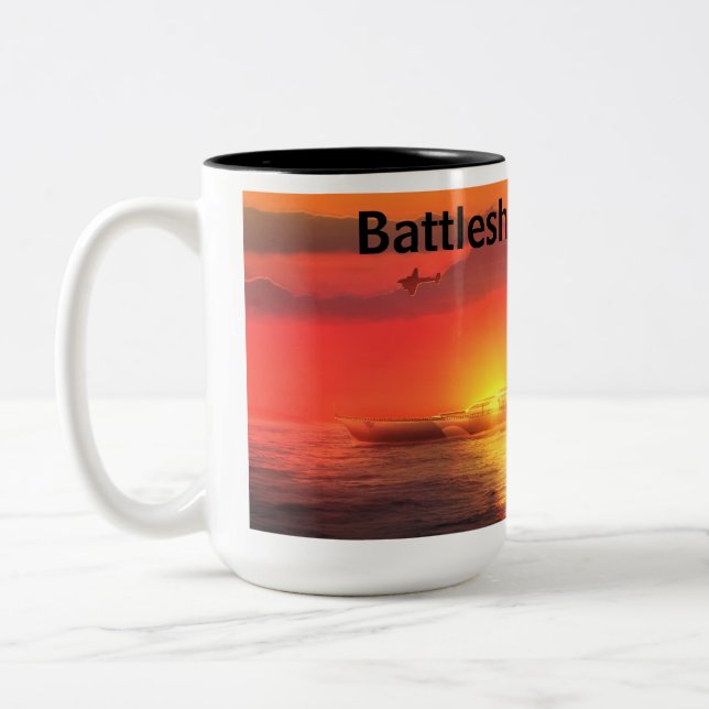 Battleship Bismarck Two-Tone Coffee Mug (Left)