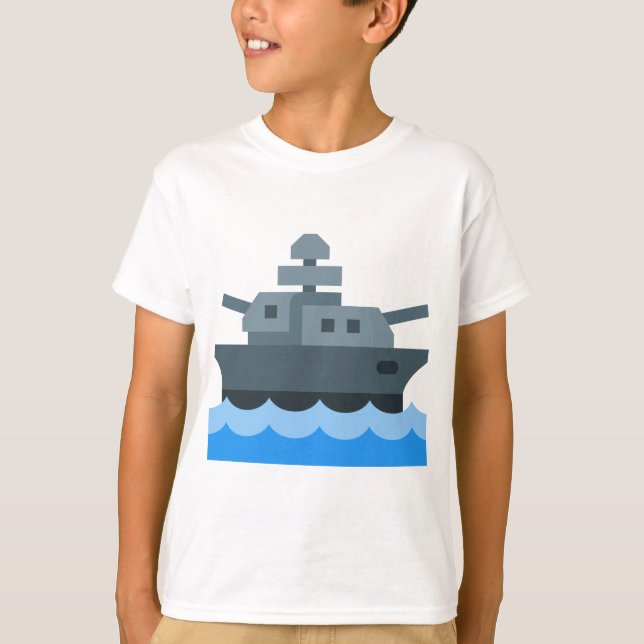 Battleship Cartoon T-Shirt (Front)
