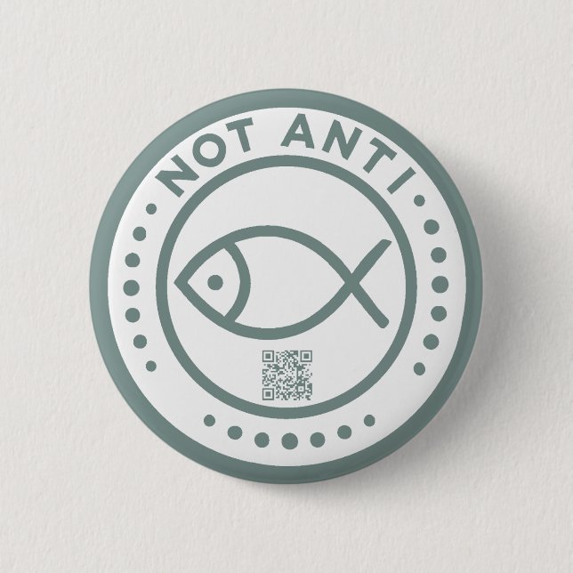 Battleship gray NotAntiFish badge 2 Inch Round Button (Front)