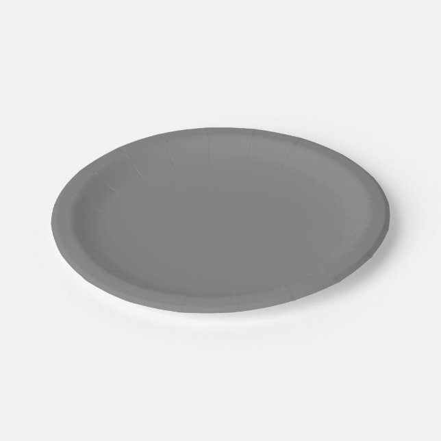  Battleship grey (solid colour)  Paper Plate (Angled)