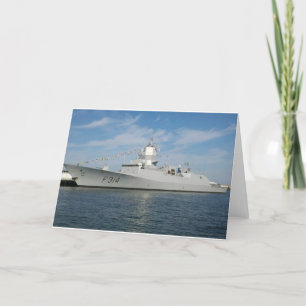 Battleship in Boston Harbour Greeting Card
