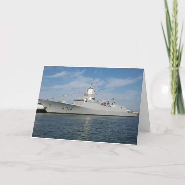 Battleship in Boston Harbour Greeting Card (Front)