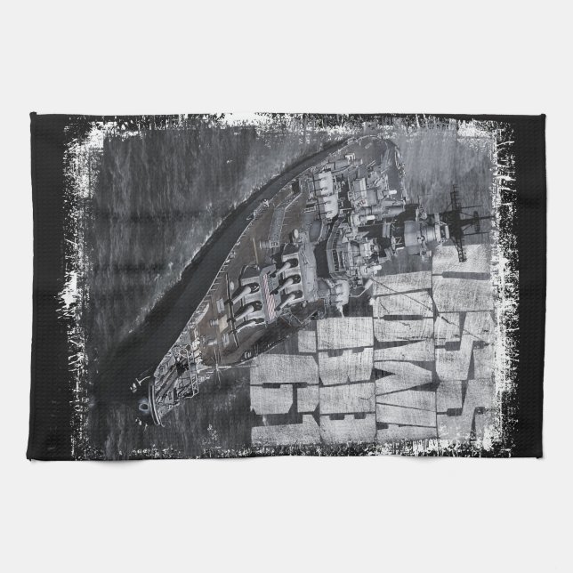 Battleship Iowa Kitchen Towels (Horizontal)