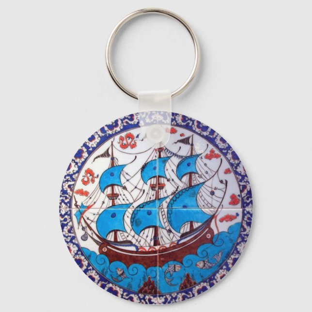 Battleship Pattern / Tile Art Keychain (Front)