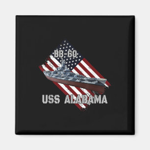 Battleship Uss Alabama Bb-60 & Combat Warship Magnet