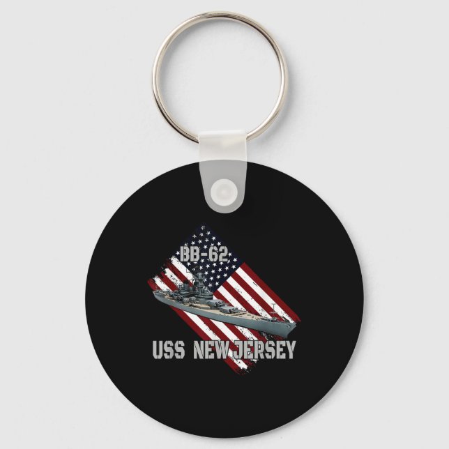 Battleship Uss New Jersey Bb-62 &amp; Combat Warsh Keychain (Front)