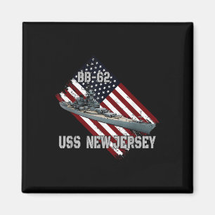 Battleship Uss New Jersey Bb-62 &amp; Combat Warsh Magnet