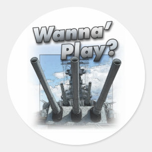 Battleship - Wanna Play? Classic Round Sticker