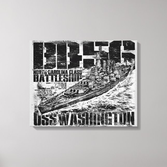 Battleship Washington Canvas Print (Front)