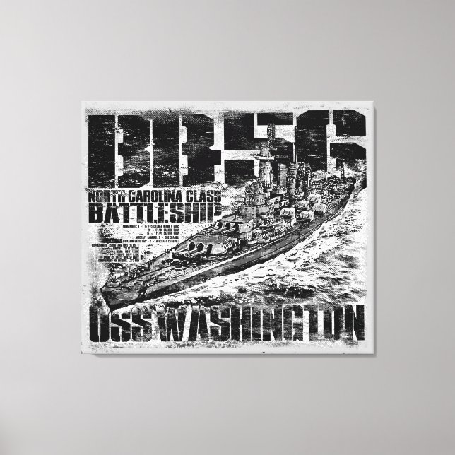 Battleship Washington Canvas Print (Front)